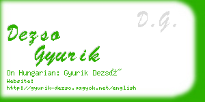 dezso gyurik business card